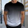Новая летняя мужская модная футболка с принтом в виде градиента, мужская футболка-топ