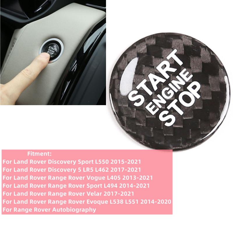 Car Carbon Fiber Engine Start Stop Switch Button Cover For Land Rover Discovery Sport Discovery 5 Range Rover