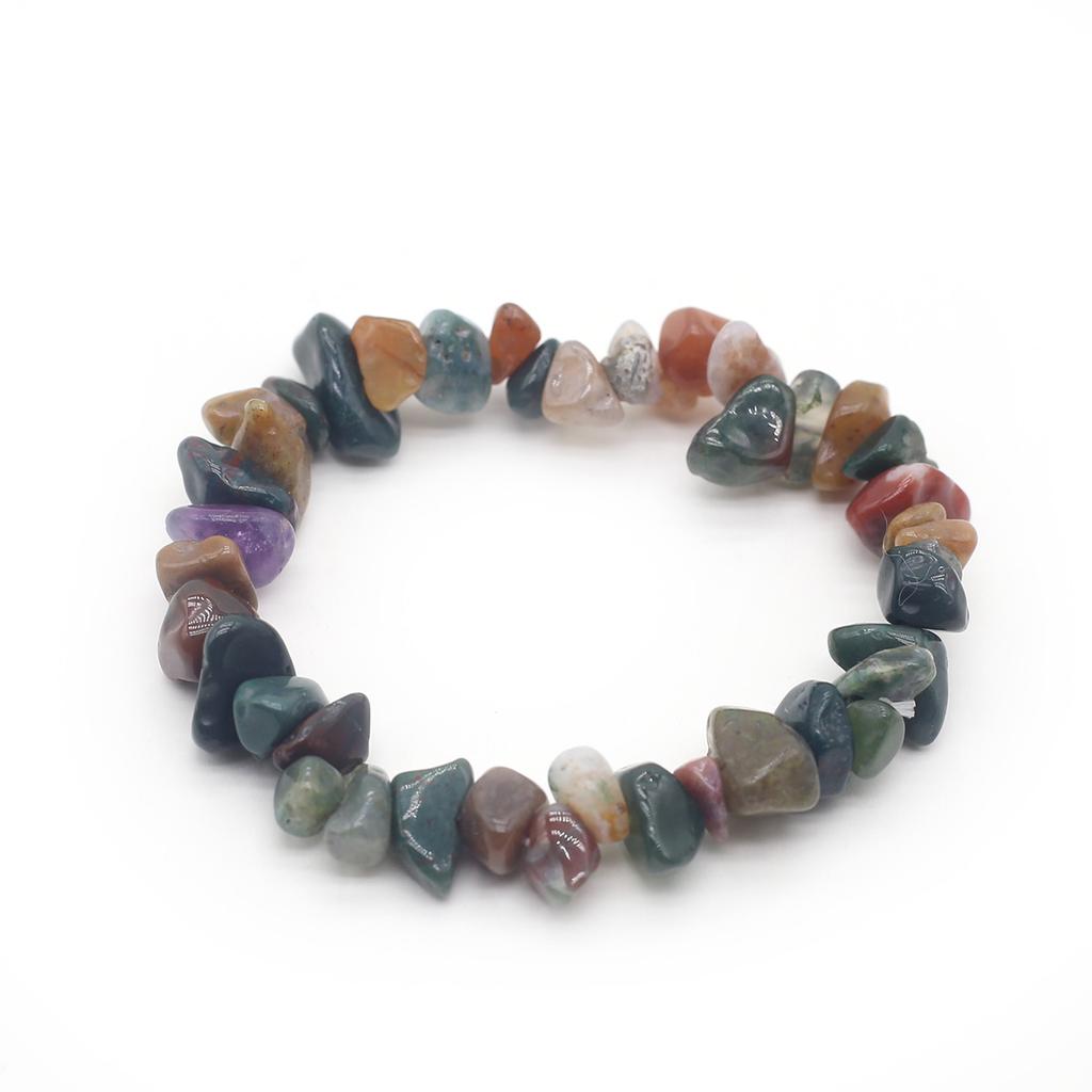 1 шт., браслет из натурального камня, нерегулярный кристалл, аметист, агат, флюорит, синяя бирюза, опал, браслеты для женщин и мужчин, ювелирные изделия 19 см