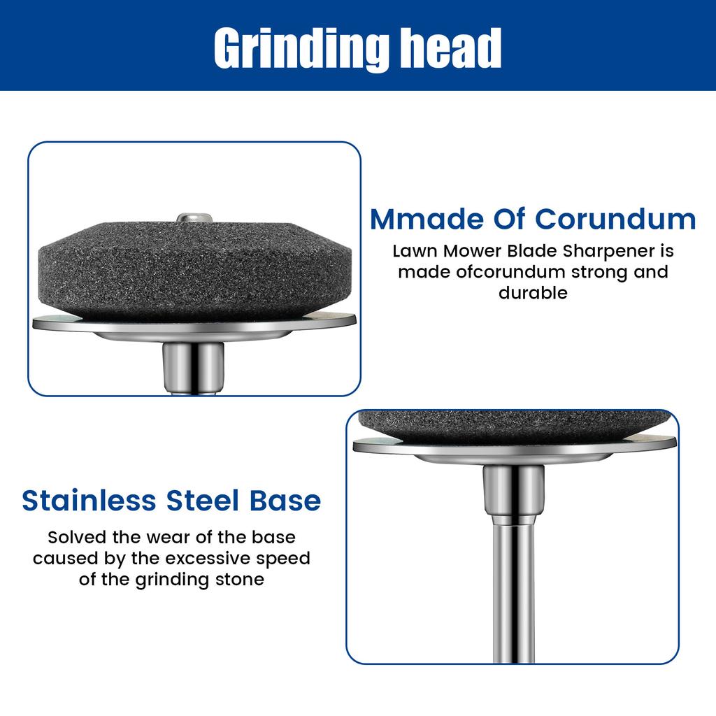 4PCS Corundum Lawn Mower Sharpener Reusable Grinding Drill Sharpener with Blade Balancer 1/4inch Shank Drill Driven