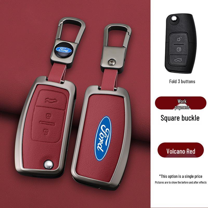 Чехол для ключа Ford Focus & Fiesta - Натуральная коровья кожа (Совместимо с моделями 09/11/12 и 16/18)
