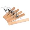 LOHAS Home Wooden Trouser Hangers, Non-Staining, for Skirts and Pants, Natural Color, and Wig Hangers, Set of 5