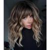 Curly Bob Wig with Bangs Short Wavy Wigs for Women Bob Style Synthetic Heat Resistant Bob Wigs