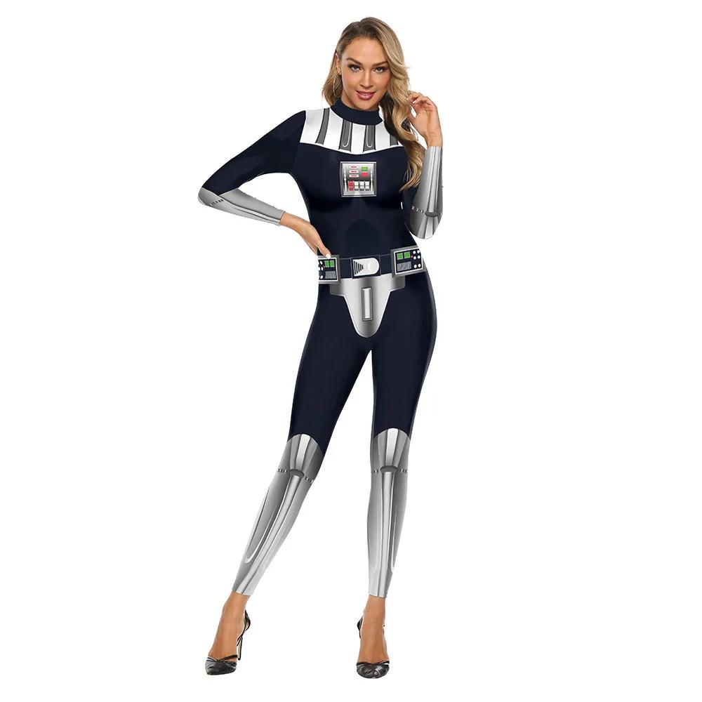 Star Wars Darth Vader Cosplay Jumpsuit With Polyester And Spandex For Halloween And Stage Performances
