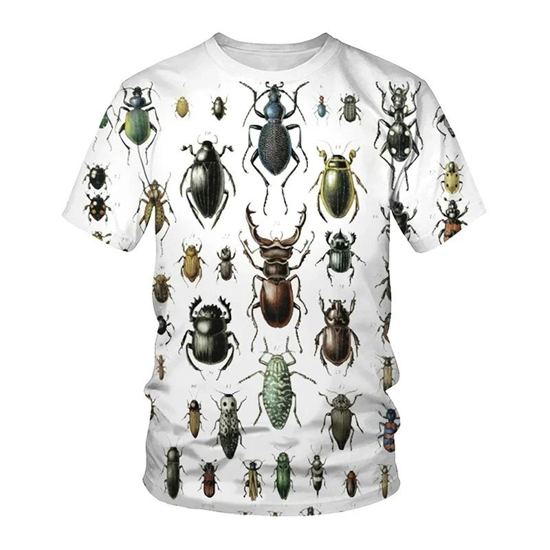 Summer Round Neck 3D Printed Insect Pattern Top Fashionable Casual Short Sleeved Children's Boy and Girl Kids Unisex T-shirts