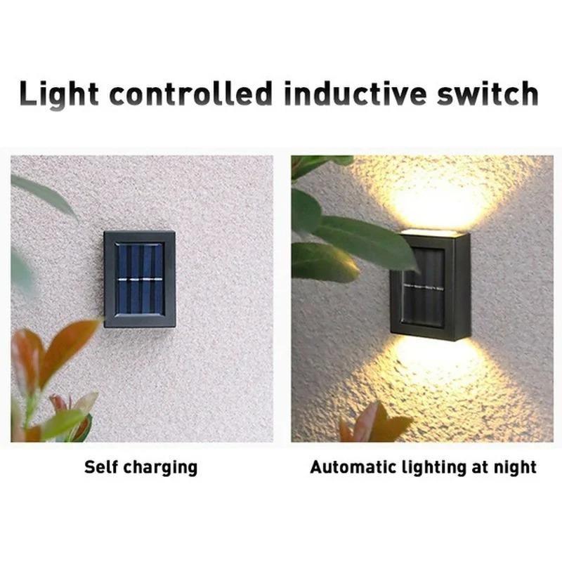 Outdoor Solar Wall Lamp Garden Courtyard Home Decoration Up and Down Luminous Wall Lamp Decoration Outdoor Decoration Wall Lamp