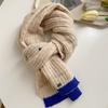 Girls' New Winter Versatile Student Gift Warm Scarf with Wool Knitted Wool Scarf