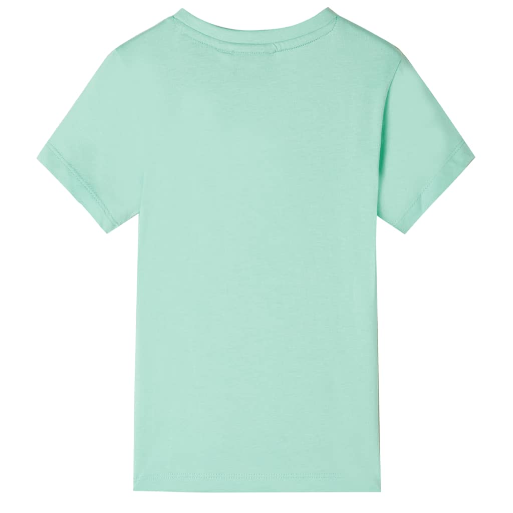 Kids Short Sleeve T Shirt Light Green Size 128