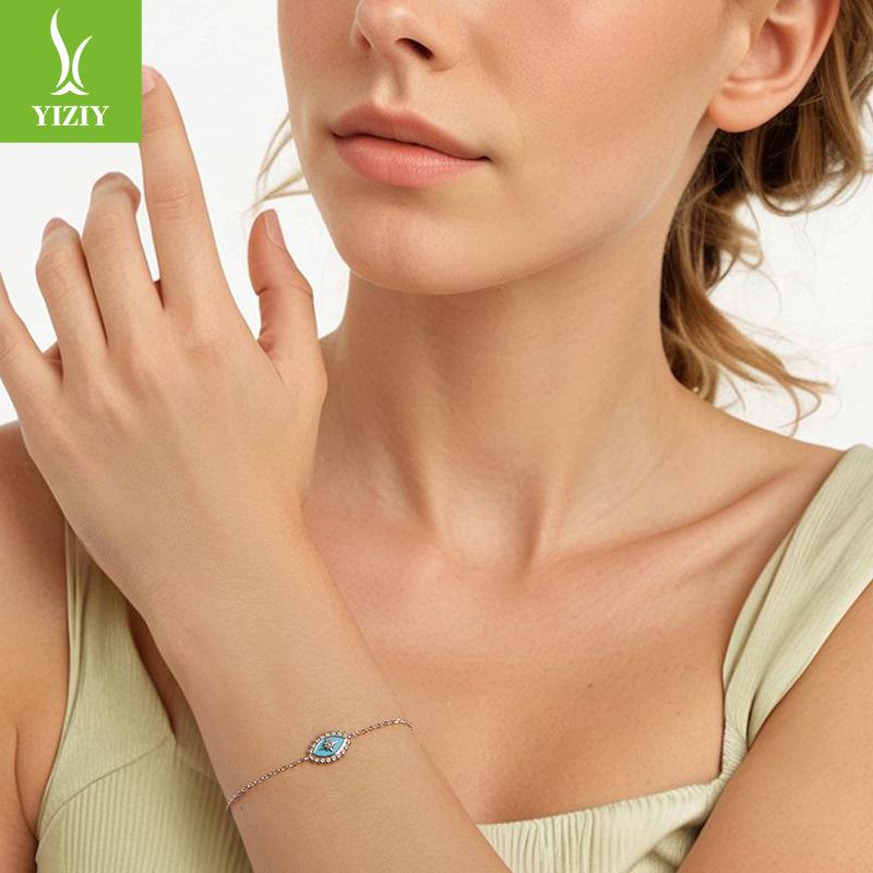 Трансграничный браслет из стерлингового серебра 925 пробы с манго и глазом дьявола для женщин, нишевая модная бижутерия высокого класса в стиле Nis