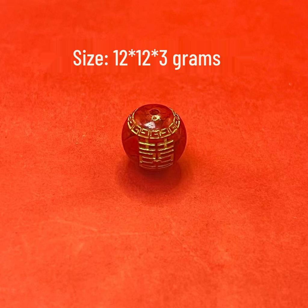 Original Gold-Plated Cinnabar Turtle Shell Fu Plaque and Gourd Pouch Accessories