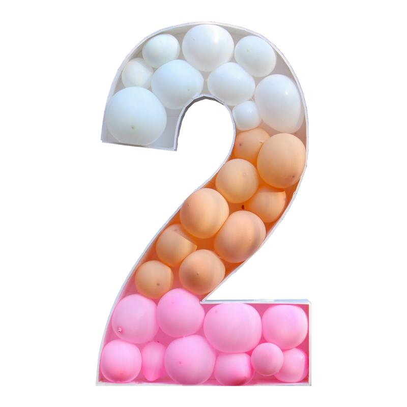 Giant Number Balloon Frame Birthday Balloon Filling Box 1st One Birthday Party Decorations Kids Anniversary Wedding Decor