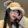 Sunshade Rabbit Ear Baseball Hat Adjustable Winter Peaked Cap Casual Lamb Wool Baseball Cap  Female