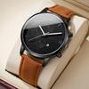 1 шт. Мужские повседневные часы-календарь, Мужские модные деловые темпераментные кожаные кварцевые часы, Набор часов унисекс (Коробка в комплект не входит)