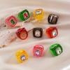 Candy Color Acrylic Resin Ring Y2K Classic Big Dome Plain Ring Geometric Ring  Party