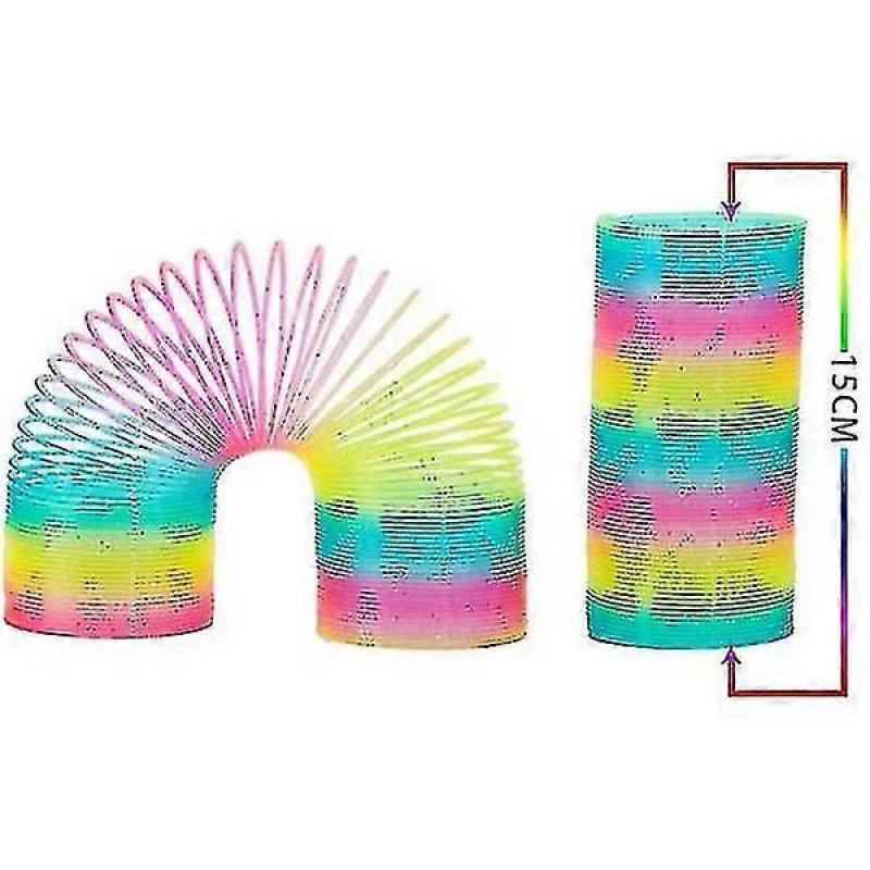 Rainbow Coil Spring Slinky Toy - Giant Classic Novelty Plastic Magic Spring Toy - 3x6 Inch/7.6x15 Cm