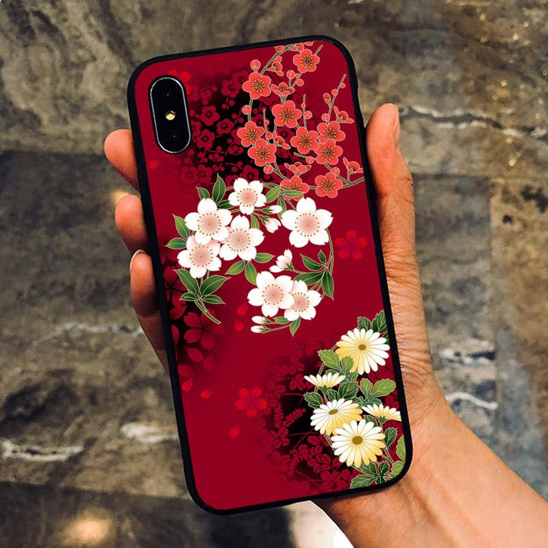 Чехол для телефона с японскими винтажными обоями для iPhone 6 plus 7 8 8plus 11 Pro X XS XR MAX 5 5S SE 2020, мягкая задняя крышка из ТПУ, чехол