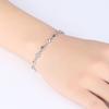 Women Fashion Bracelet Heart Rhinestone Charm Chain Bracelet Zinc Alloy Bracelet Wrist Jewelry for Valentine's Day Birthday Party