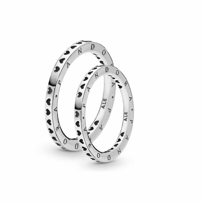 Pandora Logo love circle 925 silver ring men and women same style couple model silver ZT-0004