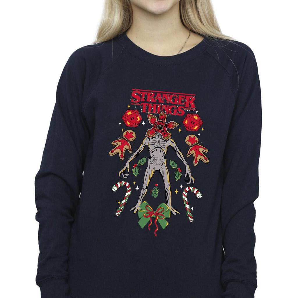Женский/дамский рождественский свитшот Netflix Stranger Things с Демогоргоном