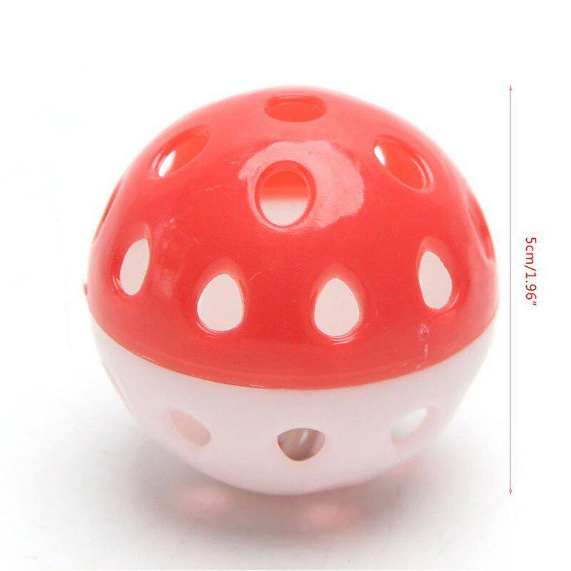 1pc Funny Parrot Toys Hollow Ball With Bell For Parakeet Cockatiel Bird Chewing Sound Toys Bird Toy Accessories Random Color