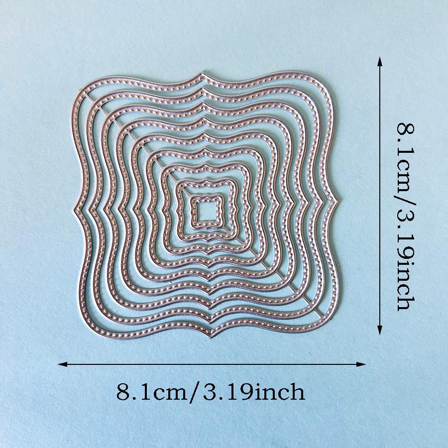 Многослойные квадратные фигурные вырубки для изготовления открыток, режущие штампы, металлическая форма для вырубки, штампы для скрапбукинга, травленый тисненый трафарет для рукоделия