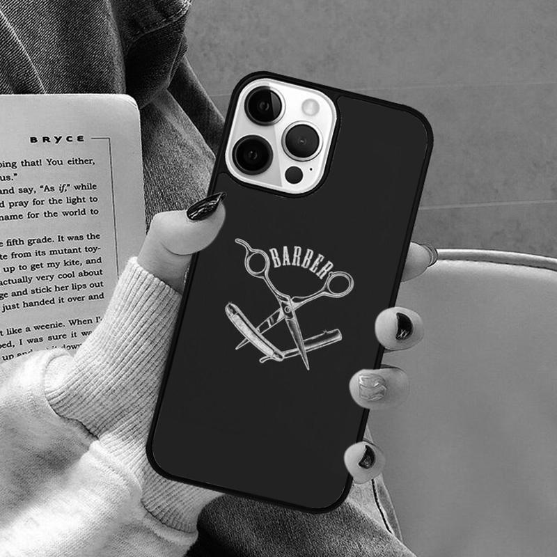 Парикмахерский шест Ножницы Расческа Бритва Чехол для телефона для iPhone 17 Air 16 16e 15 Plus для Apple 13 11 12 14 Pro Max Чехол coque