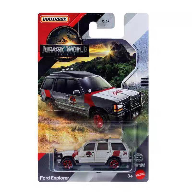 Оригинальная модель Matchbox Jurassic World Rebirth Jeep Wrangler Внедорожник Спасательный Ford Explorer Модель Автомобиля Украшение Игрушка Подарок Мальчику
