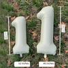 Large Milk White Number Balloons (32/40 Inch) – Ideal for Kids' Birthday Parties and Outdoor Photo Props