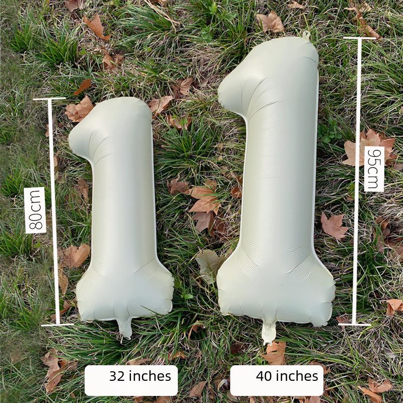 Large Milk White Number Balloons (32/40 Inch) – Ideal for Kids' Birthday Parties and Outdoor Photo Props