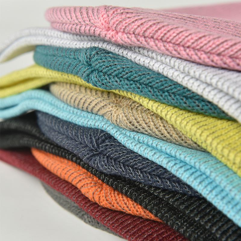 Светоотражающая вязаная шапка высокой видимости для мужчин и женщин, спортивная шапка для велоспорта и катания на лыжах, шапка для холодной погоды, теплая шерстяная шапка-бини