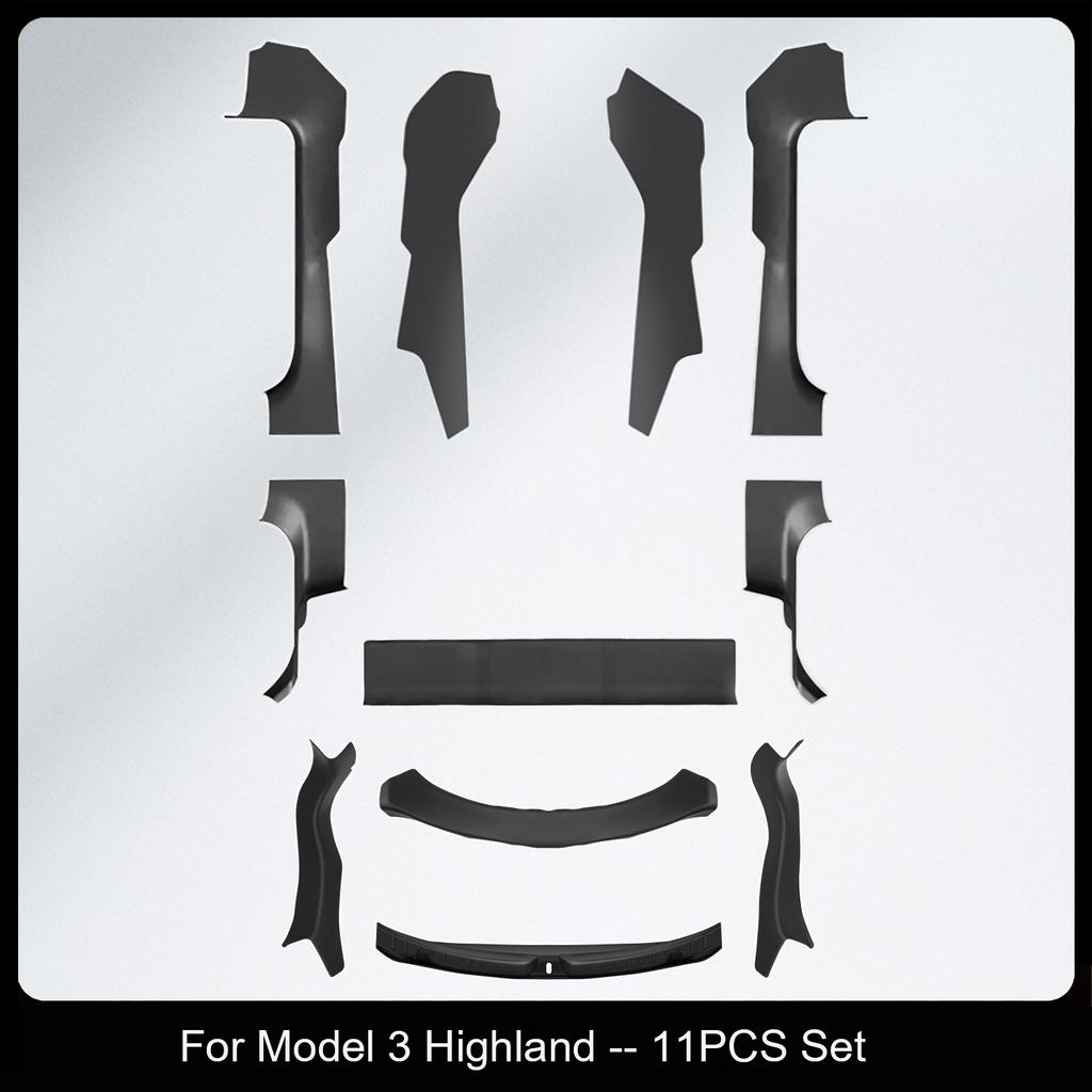 For Tesla Model 3 Highland 2024 Door Sill Strip Guard Mat Trunk Threshold Protector Side Anti-kick Pad Magic Hook Installation