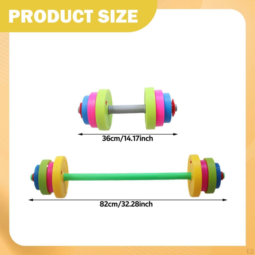 2 Pieces Kids Dumbbell Toy Children Barbell Fitness Equipment Lifting Training Home Exercise
