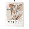 Abstract Matisse Girl Dance Leaf Beige Lines Posters And Prints Wall Art Canvas Painting Wall Pictures For Living Room Decor No Frame