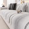 Чехол для дивана из шенилла для гостиной Four Seasons Universal Solid Striped Furniture Mat Anti-Slip Couch Подушка для домашнего декора