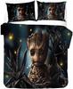 Комплект постельного белья Groot с 3D-принтом, пододеяльник, наволочка, детский подарок, украшение для спальни, подарок