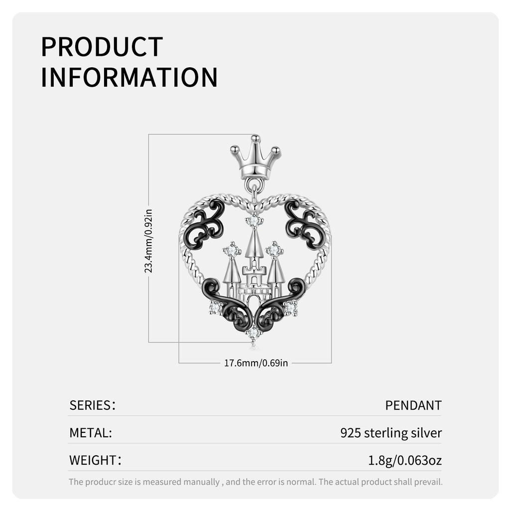Skeleton Time Gear Wheel Skull Pendants for Necklace Real 925 Sterling Silver CZ Necklaces Castle Pendant Jewelry for Women Fashion Halloween Gift