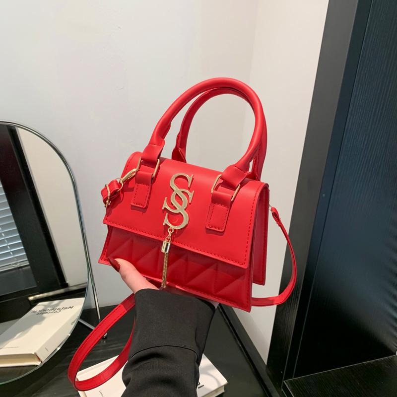 Легкая роскошная вышитая бриллиантами надпись, модное сращивание и модная простая и элегантная сумка через плечо на одно плечо для женщин