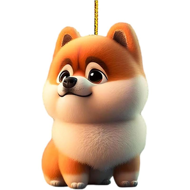 New Christmas Cute Dog Series Christmas Tree Decorations Car Acrylic Pendant AVE