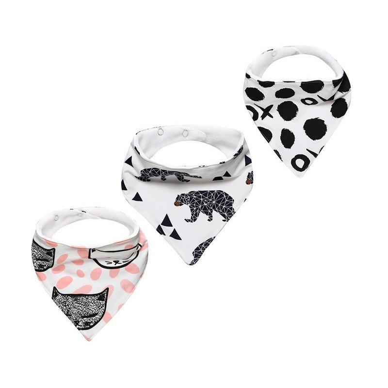 Baby triangle scarves, baby products, children's bibs, bibs, ins drool bibs, three piece set of pure cotton
