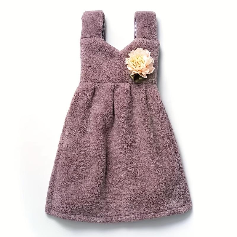 2 шт. Милое подвесное полотенце для рук с цветочной вышивкой, быстросохнущее, не впитывающее полиэстер, идеально подходит для кухни, ванной комнаты и домашнего использования, включает маленькую вешалку