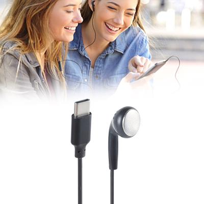 USB Type C Наушники Одиночные вкладыши Боковые вкладыши С Микрофоном Стерео Звук Усиленный Шнур Для Мобильного Телефона Type C