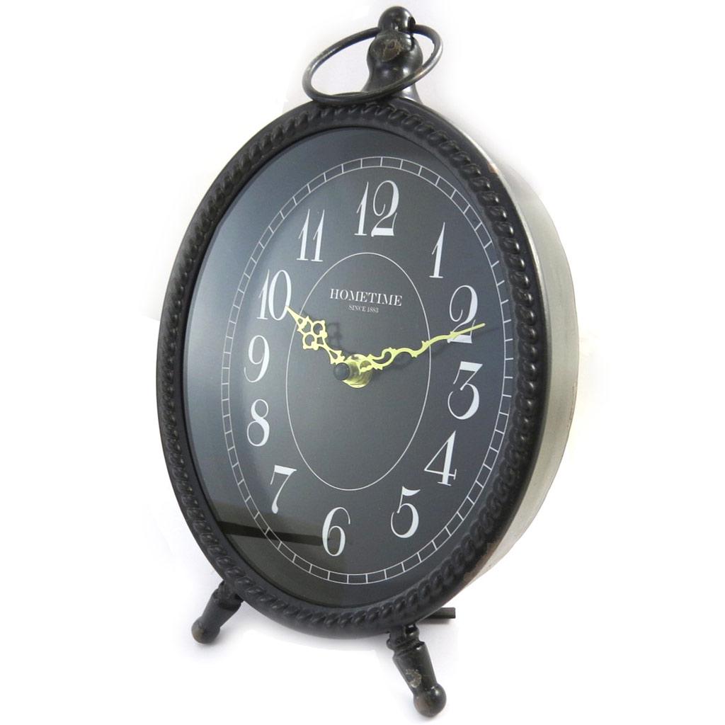 Les Trésors De Lily [M3205] - Black 'Vintage Design' Metal Clock
