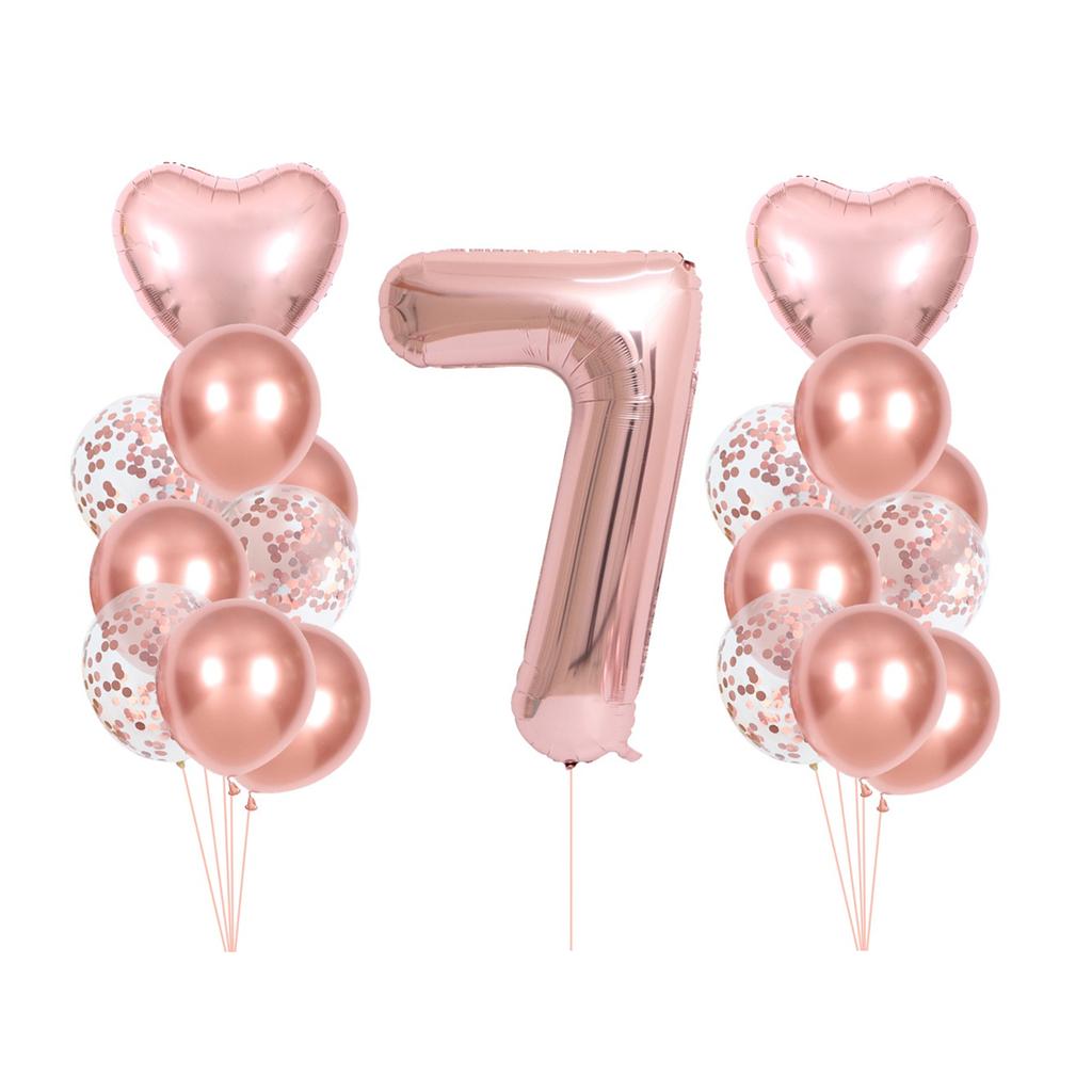 Набор воздушных шаров из фольги розового золота номер 1, 2, 3, 4, 5, воздушный шар с днем ​​рождения, украшения для первого дня рождения, детский душ