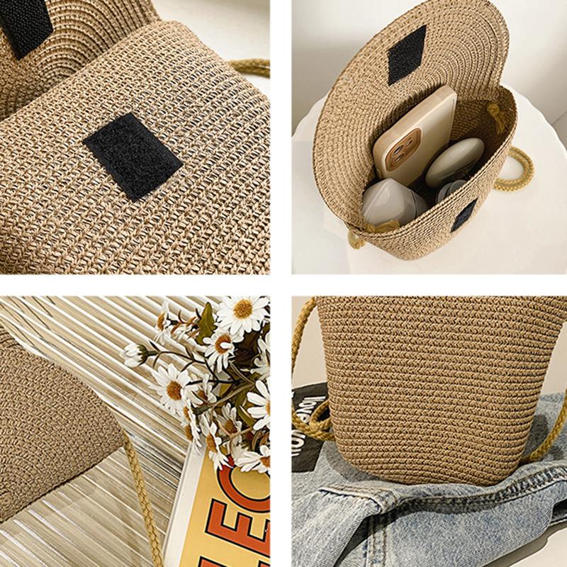 Yogodlns Новая маленькая свежая сумочка, французская соломенная тканая сумка, сумка на плечо, сумка серии Sen, пасторальная сумка через плечо, летняя сумка