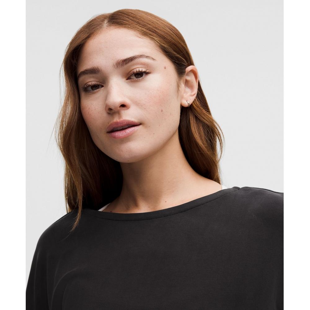 Lululemon Drapey Softstreme Boatneck Short Sleeve Shirt Black