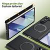Чехол для телефона Samsung Galaxy Z Fold 7 6 5 с закаленным стеклом, вращающаяся магнитная подставка из сплава, устойчивый к отпечаткам пальцев