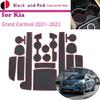 Резиновый коврик с дверной канавкой для Kia Grand Carnival KA4 2022 2023, подстаканник, подушка, слот для ворот, подставка, пыленепроницаемая автомобильная наклейка