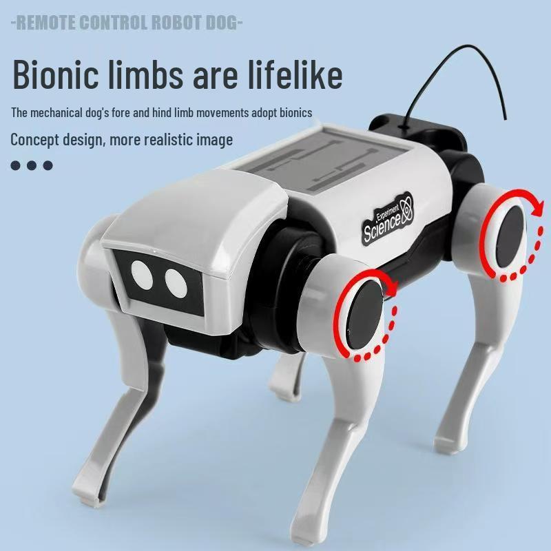 Solar-Powered Remote Control AI Robot Dog - DIY Educational Toy for Kids