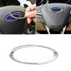 Chrome 3D Steering Wheel Sticker For Ford Fiesta Ecosport Kuga Escape Focus Mondeo