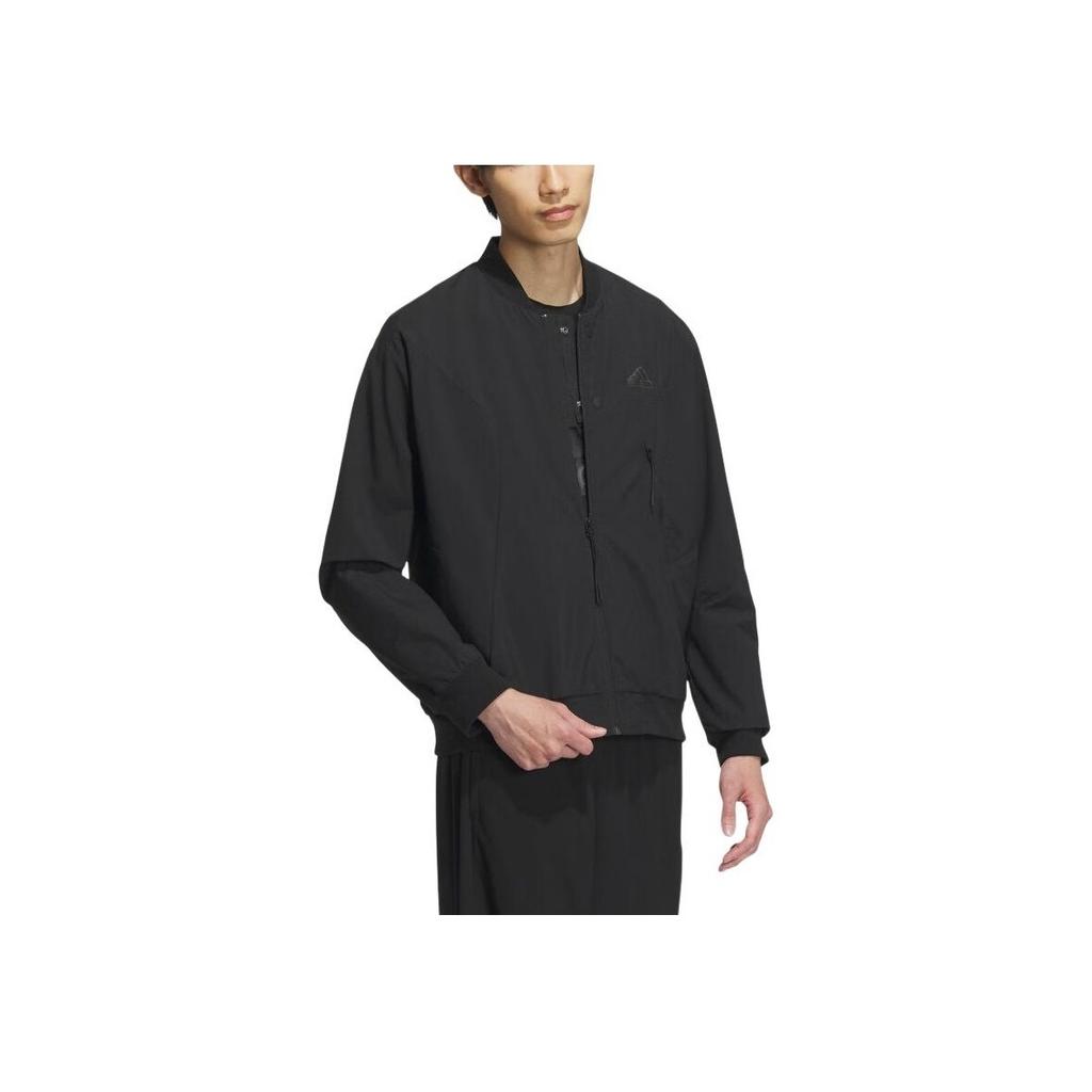 Adidas Однотонная куртка с длинным рукавом с логотипом, мужская верхняя одежда, черный IP4958